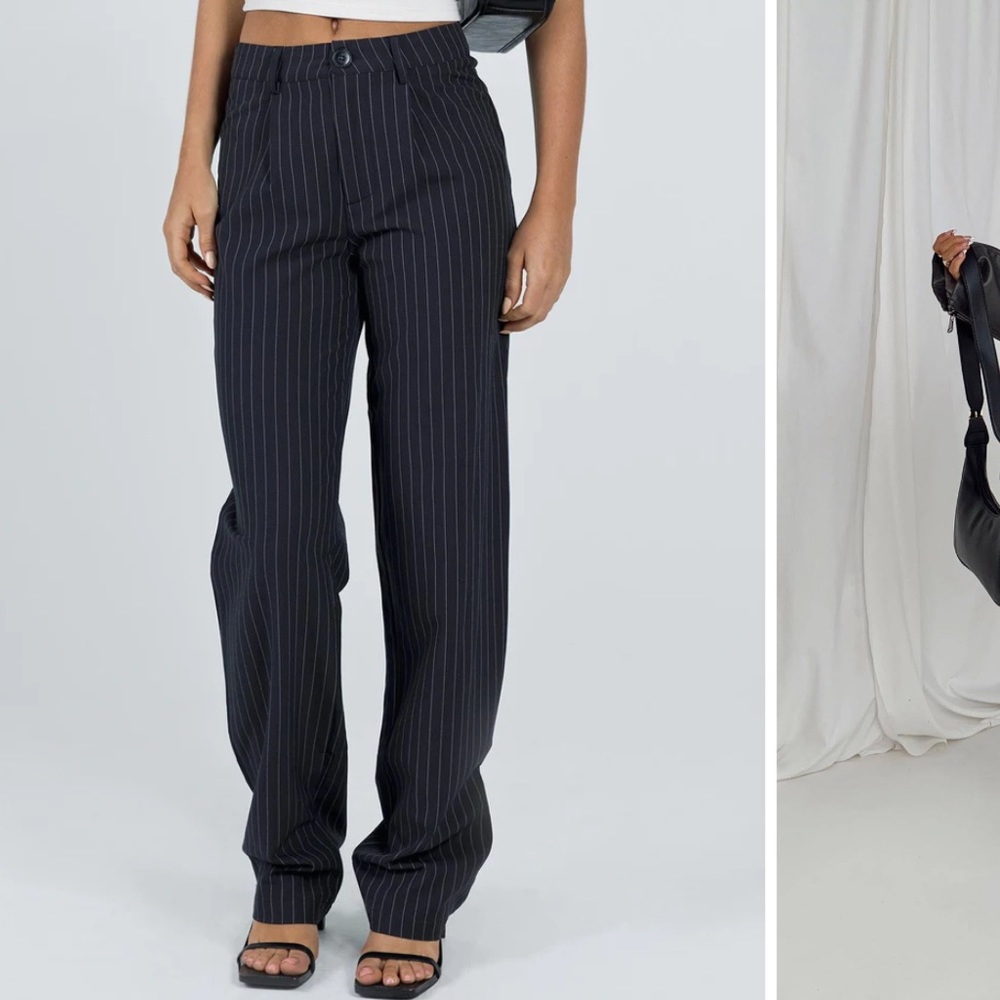 PRINCESS POLLY Titius pant in navy with pinstripes